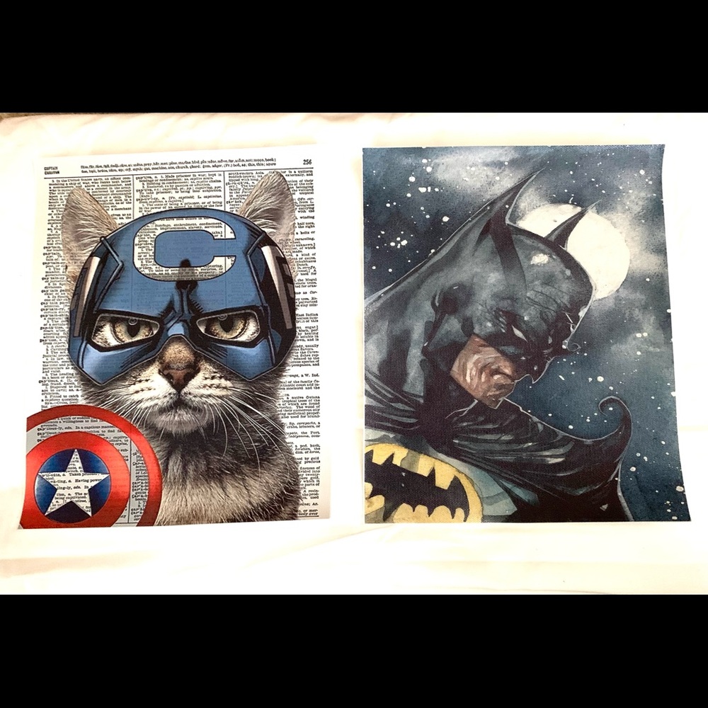 Batman Captain America Marvel Art Prints (2)
